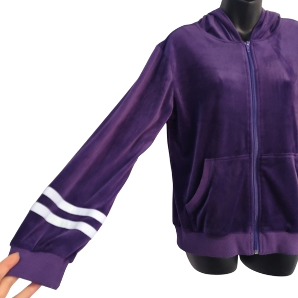 Hotouch Women's Purple Velvet Jacket And Sweatpants Set Size M - Picture 5 of 12